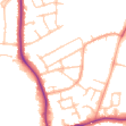 Daytime road noise heatmap for CV10 0DA