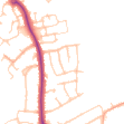Daytime road noise heatmap for CV10 0DJ