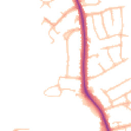 Daytime road noise heatmap for CV10 0EN