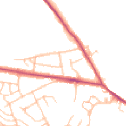 Daytime road noise heatmap for CV10 0JY