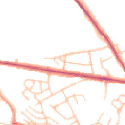 Daytime road noise heatmap for CV10 0LA