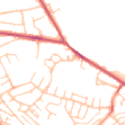 Daytime road noise heatmap for CV10 0LL