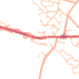 Daytime road noise heatmap for CV10 0PQ