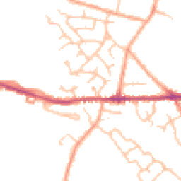 Daytime road noise heatmap for CV10 0QQ