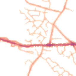 Daytime road noise heatmap for CV10 0XW