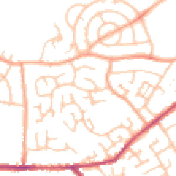Daytime road noise heatmap for CV10 8BU