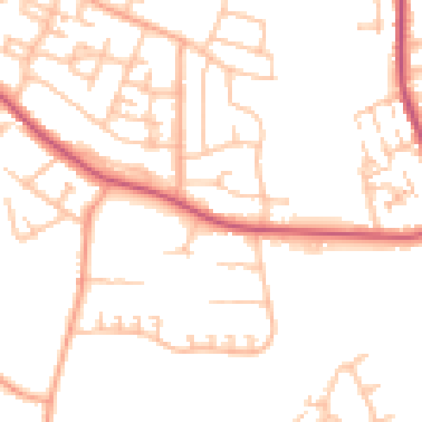 Daytime road noise heatmap for CV2 1AE