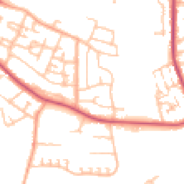 Daytime road noise heatmap for CV2 1AL