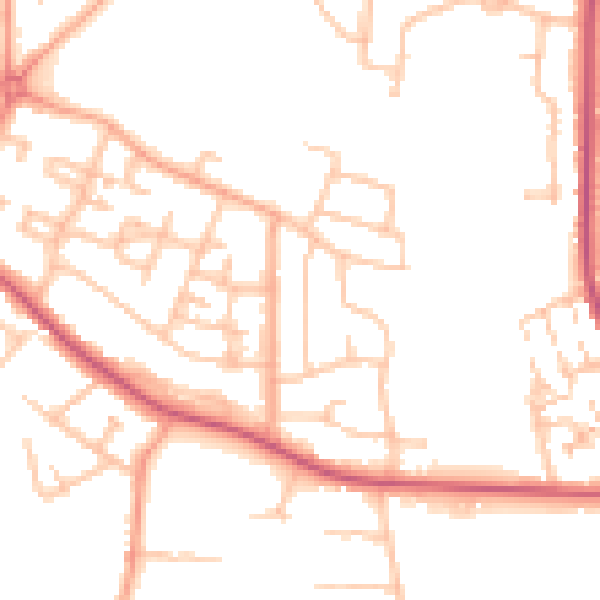 Daytime road noise heatmap for CV2 1AN