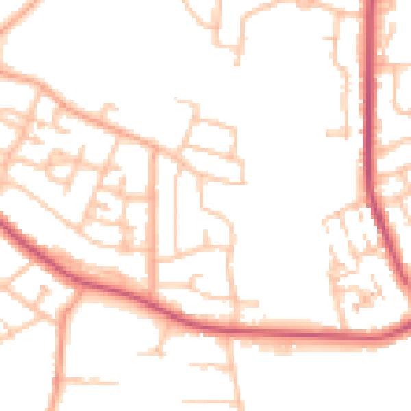 Daytime road noise heatmap for CV2 1AP