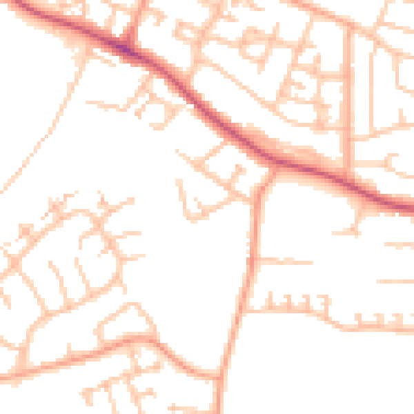 Daytime road noise heatmap for CV2 1BA
