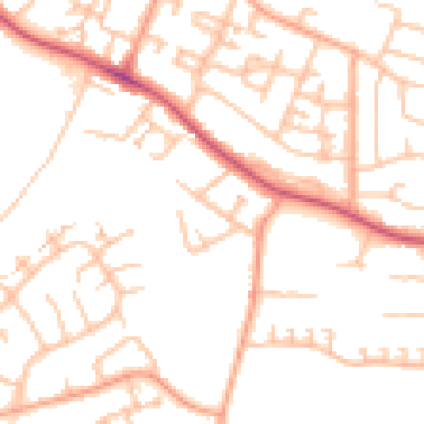 Daytime road noise heatmap for CV2 1BD