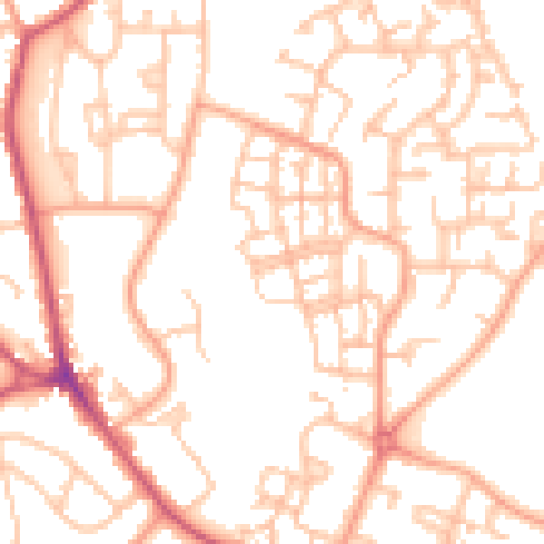 Daytime road noise heatmap for CV2 1BF