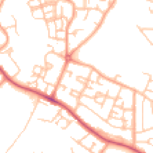 Daytime road noise heatmap for CV2 1BG