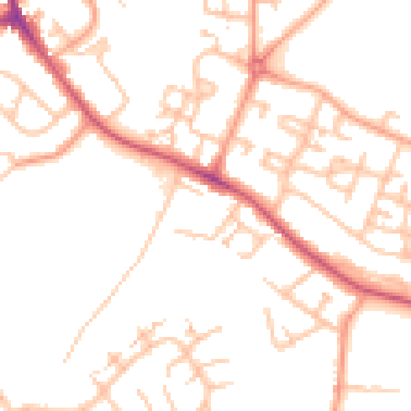 Daytime road noise heatmap for CV2 1BH
