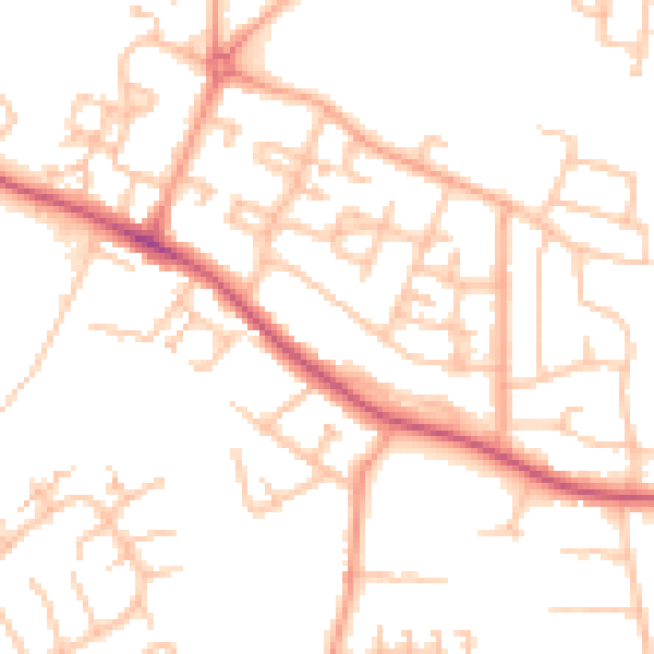 Daytime road noise heatmap for CV2 1BN