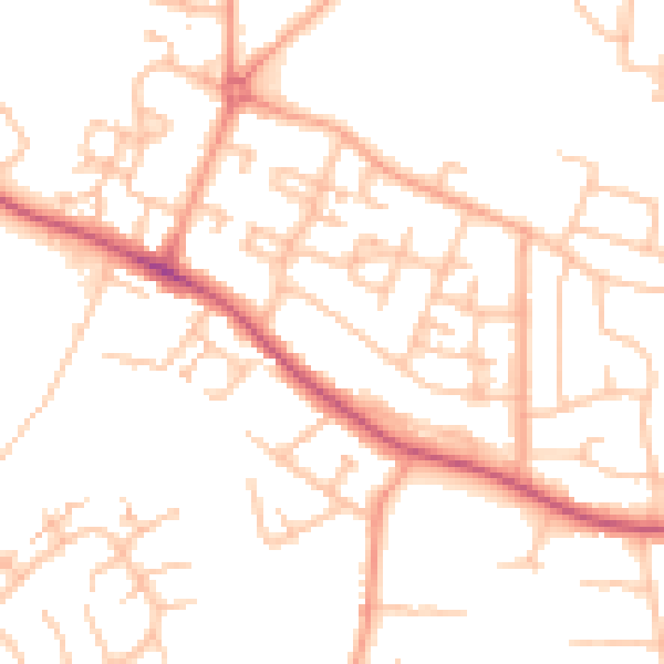 Daytime road noise heatmap for CV2 1BP