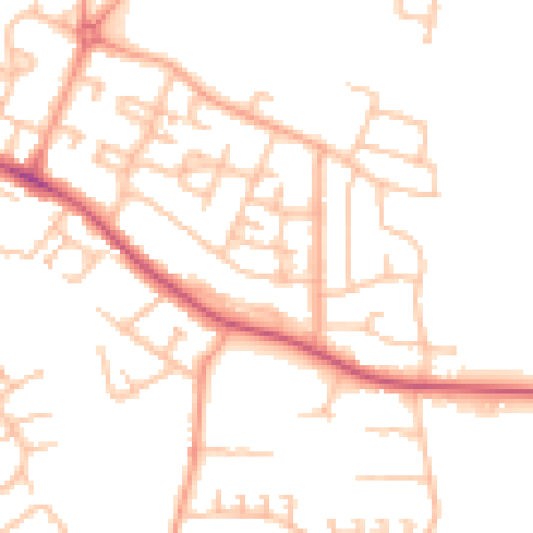 Daytime road noise heatmap for CV2 1BU
