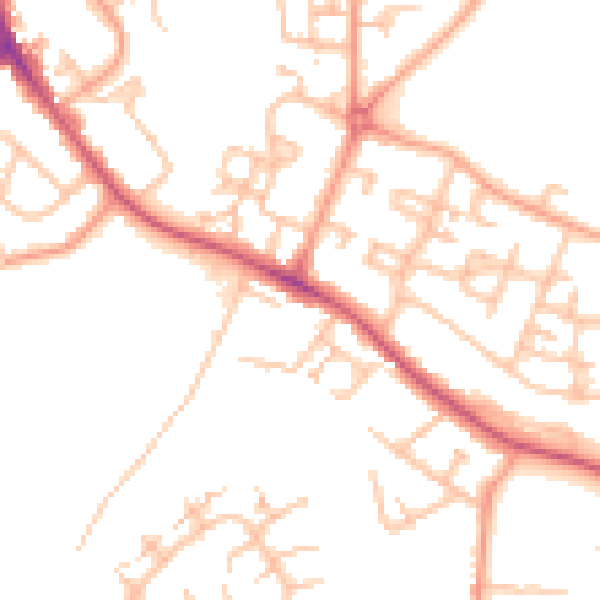 Daytime road noise heatmap for CV2 1BW