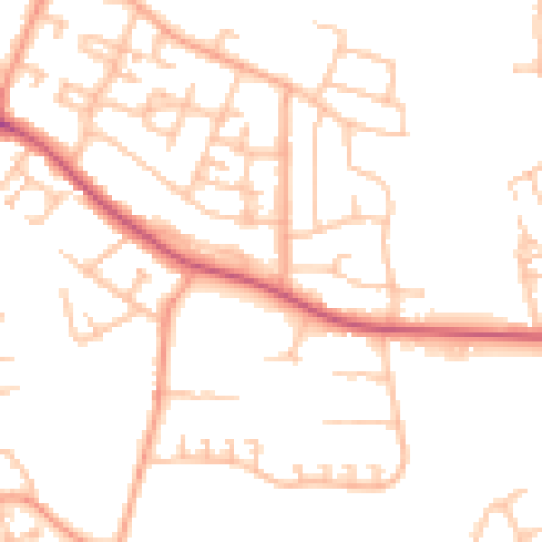 Daytime road noise heatmap for CV2 1BY