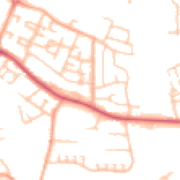 Daytime road noise heatmap for CV2 1BZ