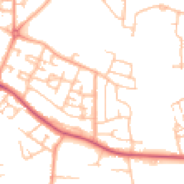 Daytime road noise heatmap for CV2 1DB