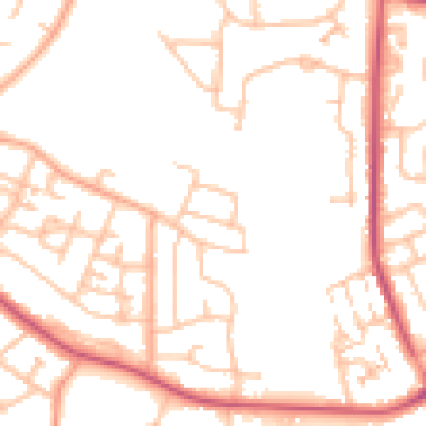 Daytime road noise heatmap for CV2 1DG