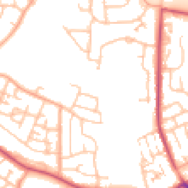Daytime road noise heatmap for CV2 1DH