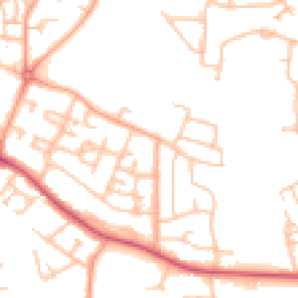 Daytime road noise heatmap for CV2 1DP