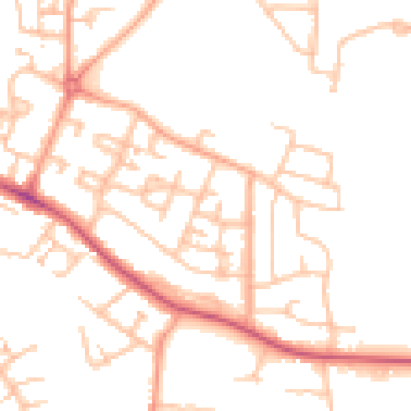 Daytime road noise heatmap for CV2 1DR