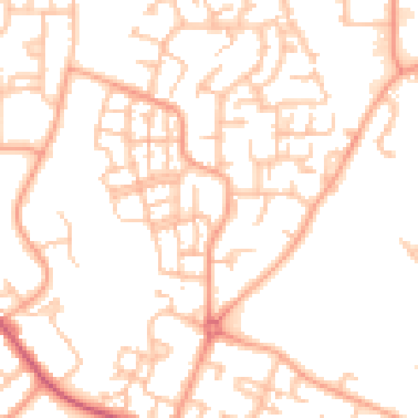 Daytime road noise heatmap for CV2 1FD