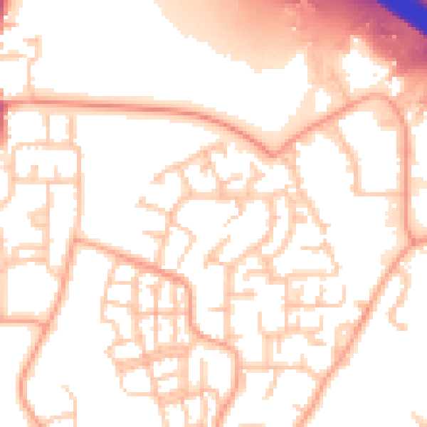 Daytime road noise heatmap for CV2 1GG