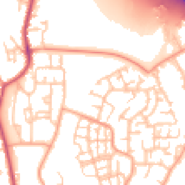 Daytime road noise heatmap for CV2 1JY