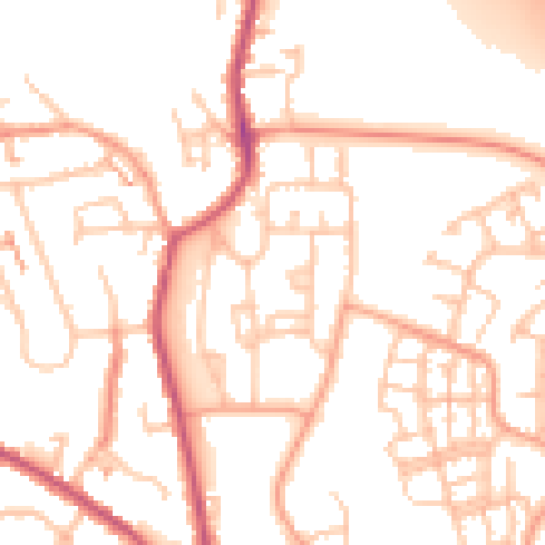 Daytime road noise heatmap for CV2 1LG