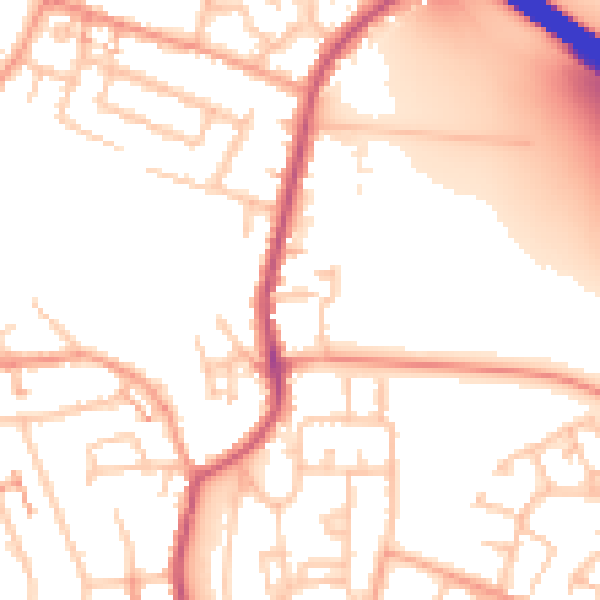 Daytime road noise heatmap for CV2 1PT
