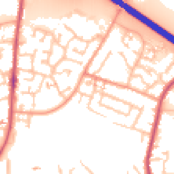 Daytime road noise heatmap for CV2 1RU