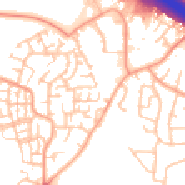 Daytime road noise heatmap for CV2 1SZ
