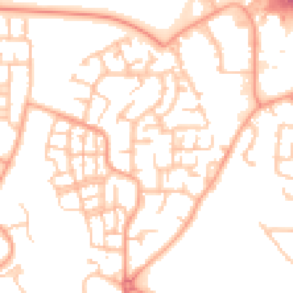 Daytime road noise heatmap for CV2 1TT