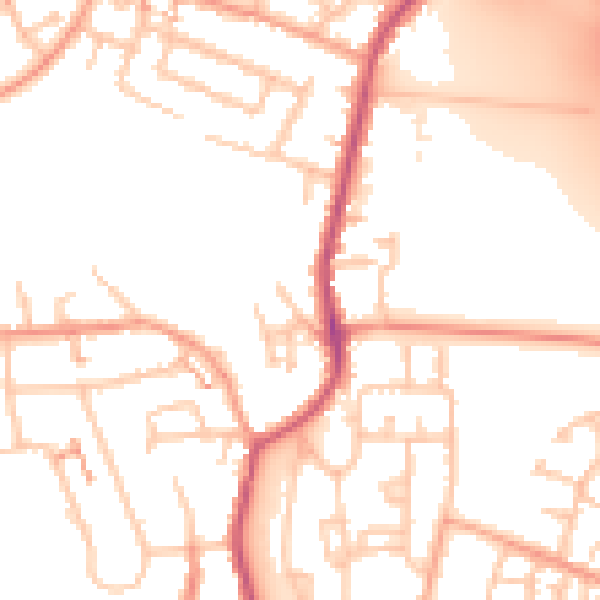 Daytime road noise heatmap for CV2 1TU