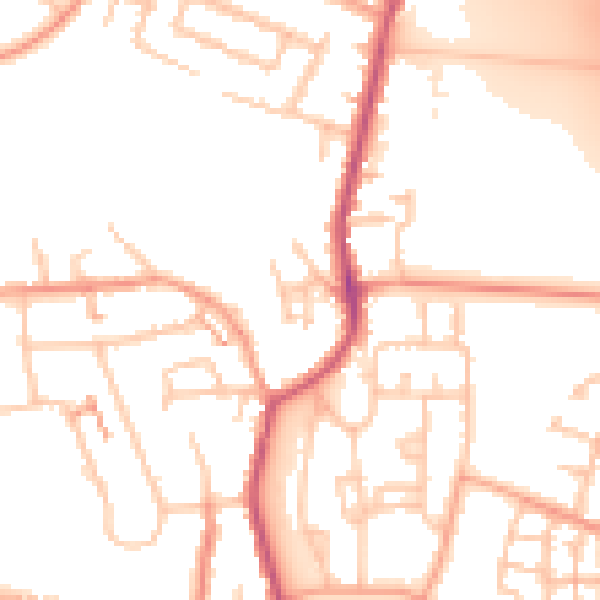 Daytime road noise heatmap for CV2 1TX