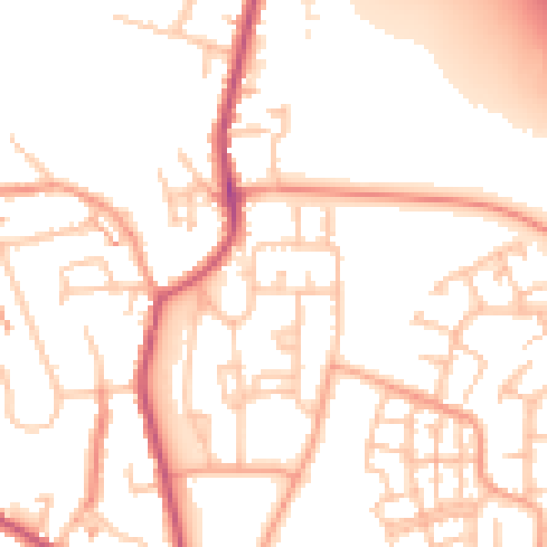 Daytime road noise heatmap for CV2 1UE