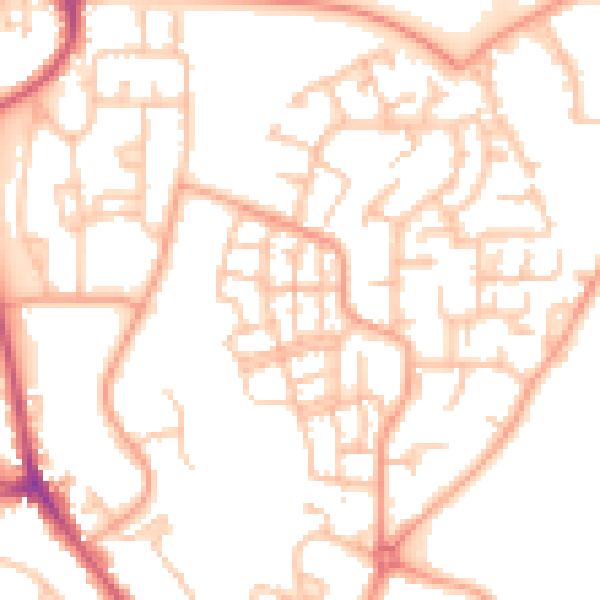 Daytime road noise heatmap for CV2 1UH