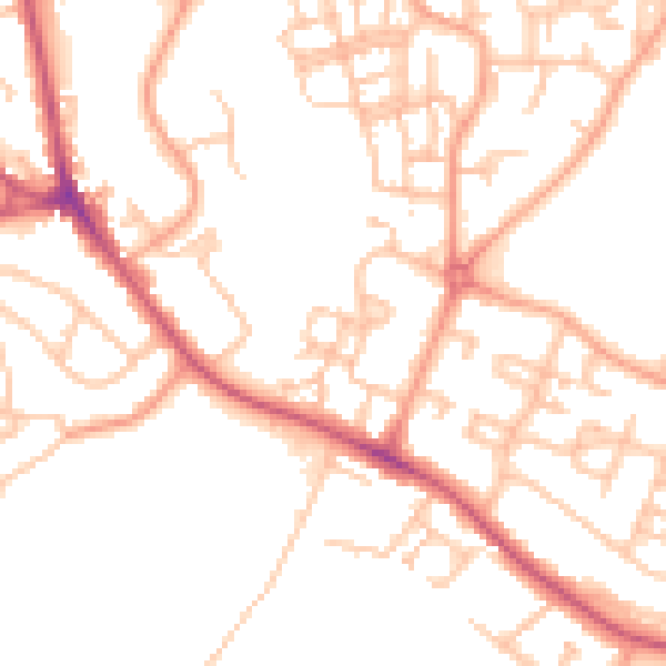 Daytime road noise heatmap for CV2 1UL