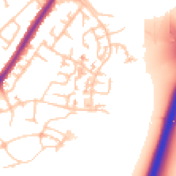 Daytime road noise heatmap for CV2 2BL