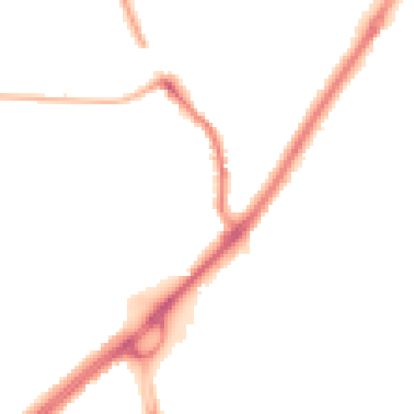 Night-time road noise heatmap for CV2 2DY