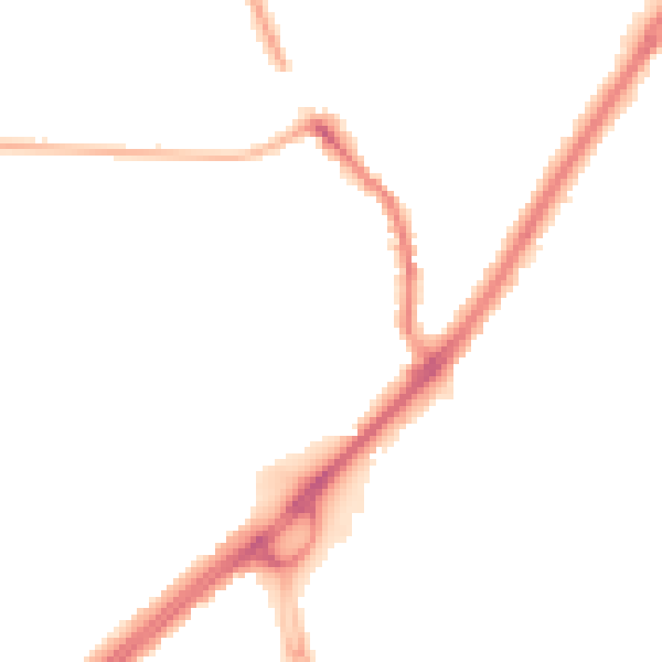 Night-time road noise heatmap for CV2 2DZ
