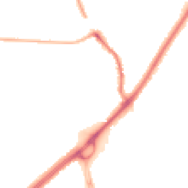 Night-time road noise heatmap for CV2 2EB
