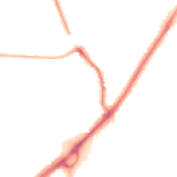 Night-time road noise heatmap for CV2 2EF