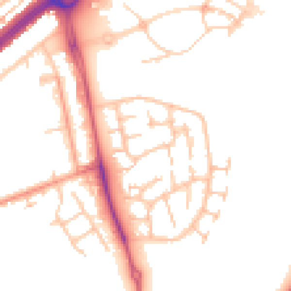Daytime road noise heatmap for CV2 2JD