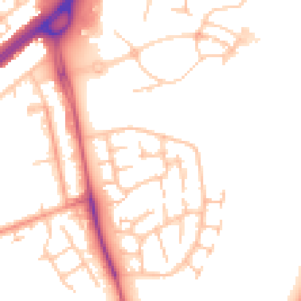 Daytime road noise heatmap for CV2 2JH